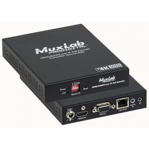 MuxLab HDMI 4K Dante over IP PoE Transmitter