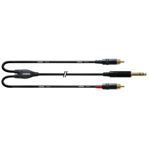 Y-kaapeli 6 m, ¼'' stereoplugi/2 x RCA-uros