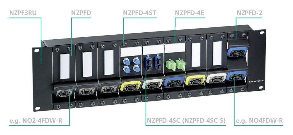 Neutrik moduulikehys 19"/3U 9 moduulille pystyyn