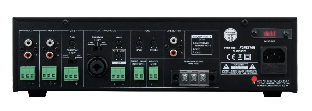 Fonestar PA single zone amplifier 60W
