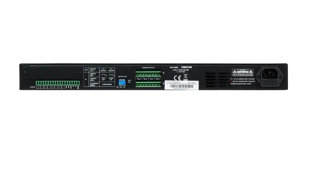 Fonestar FSD-4500E DANTE 4-kanavainen päätevahvistin