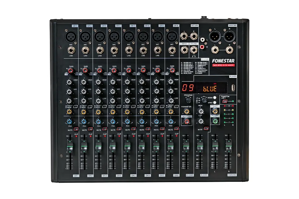 Fonestar MIX-8PRO 8-kanavainen stereomikseri