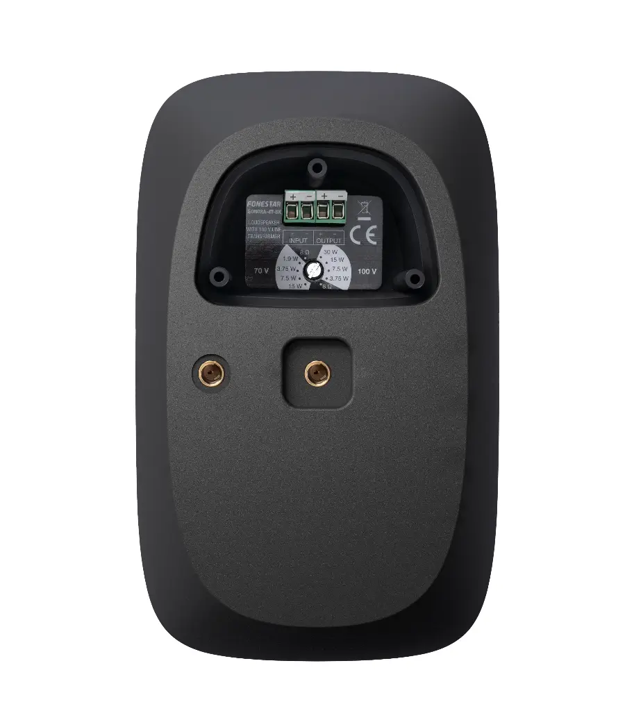 Fonestar 4" pinta-asennuskaiutin 100 V muuntajalla, musta