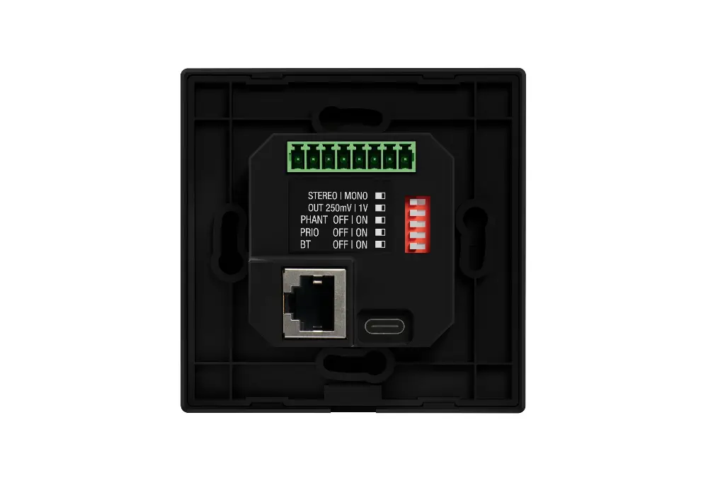 Fonestar wall-mounted audio mixer, black