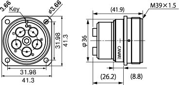 Canare MCF-V5C3 5-napainen coax runko naarasliitin