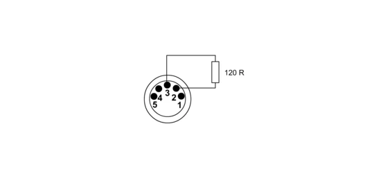 Cordial CIT5 DMX-päätevastus, 5-n., 120 ohm.