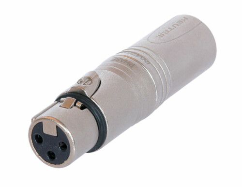 Neutrik XLR 3 F/M adapteri, 2-3 navat ristin kytketty