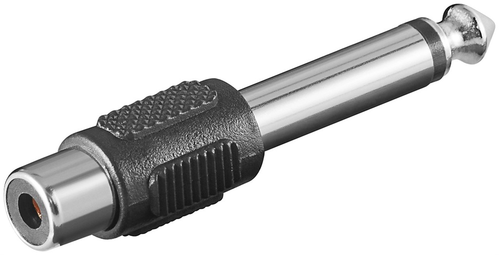 RCA-N / 6,3mm monoplugiadapteri, muovia