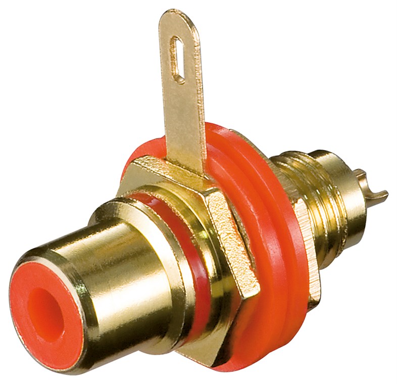 RCA-paneeliliitin, eristetty, punainen