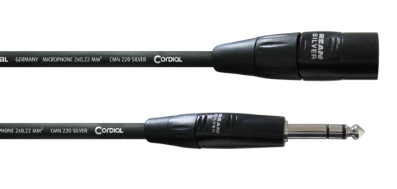 Cordial CIM MV SILVER LINE XLR-uros/6,3 mm stereoplugi kaapeli