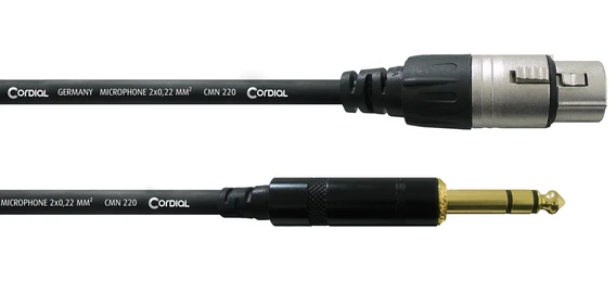Cordial CFM FV XLR-naaras/6,3 mm stereoplugi kaapeli