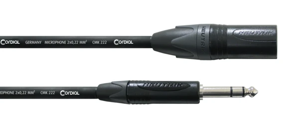 Cordial CPM MV XLR-uros / 6,3 mm stereoplugi kaapeli