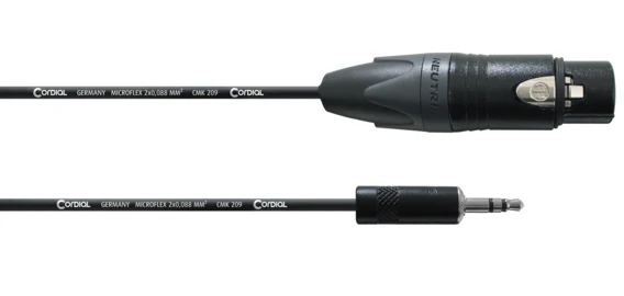 Cordial CPM FW-UNB 3,5 mm stereo / XLR-naaras kaapeli