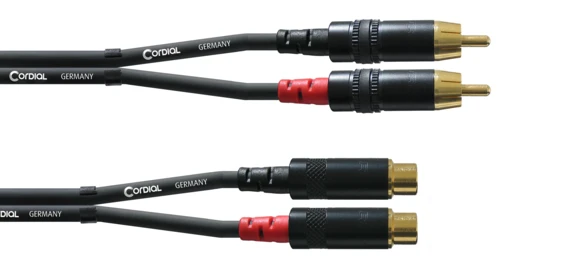 Cordial CFU CE RCA-uros/RCA-naaras stereo jatkokaapeli
