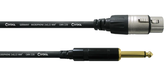 Cordial CCM FP XLR-naaras/monoplugi mikrofonikaapeli