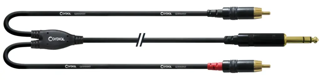 Cordial CFY VCC 6,3 mm stereoplugi/2 x RCA-uros Y-kaapeli