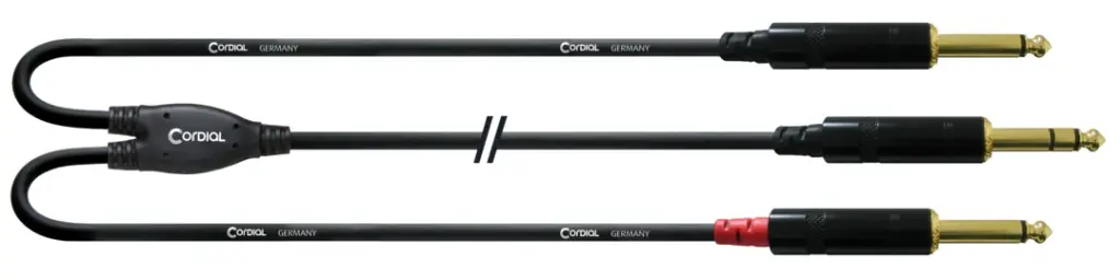 Cordial CFY VPP 6,3 mm stereo/2 x 6,3 mm monoplugi insertti/Y-kaapeli