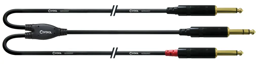 Cordial CFY VPP-LONG ¼" stereo/2 x ¼" monoplugi Y-kaapeli