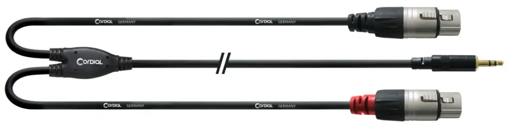 Cordial CFY WFF 3,5mm stereoplugi/2 x XLR-naaras Y-kaapeli