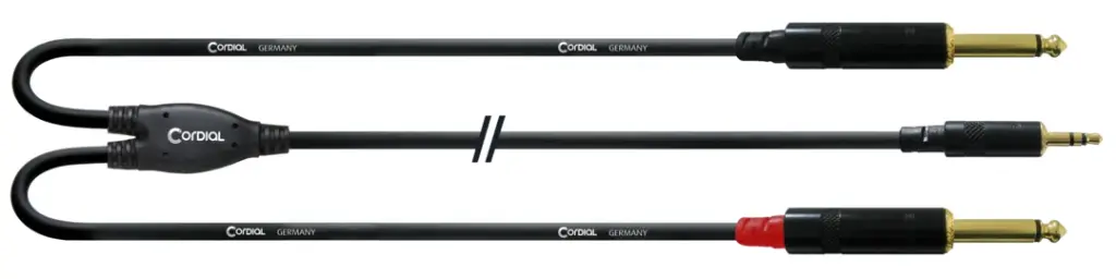 Cordial CFY WPP 3,5 mm stereoplugi/2 x 6,3 mm monoplugi Y-kaapeli