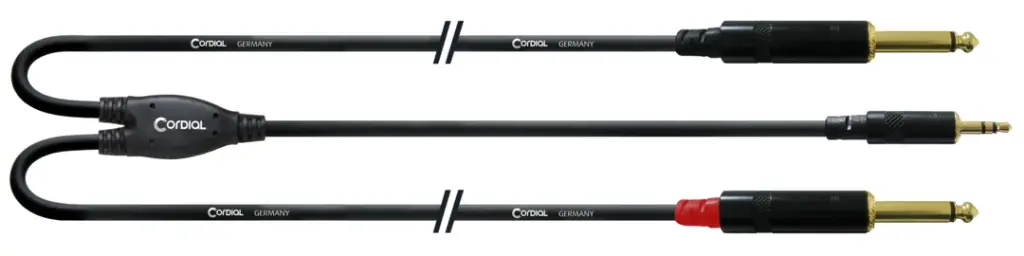Cordial CFY WPP-LONG 3,5 mm stereoplugi/2 x 6,3 mm monoplugi Y-kaapeli