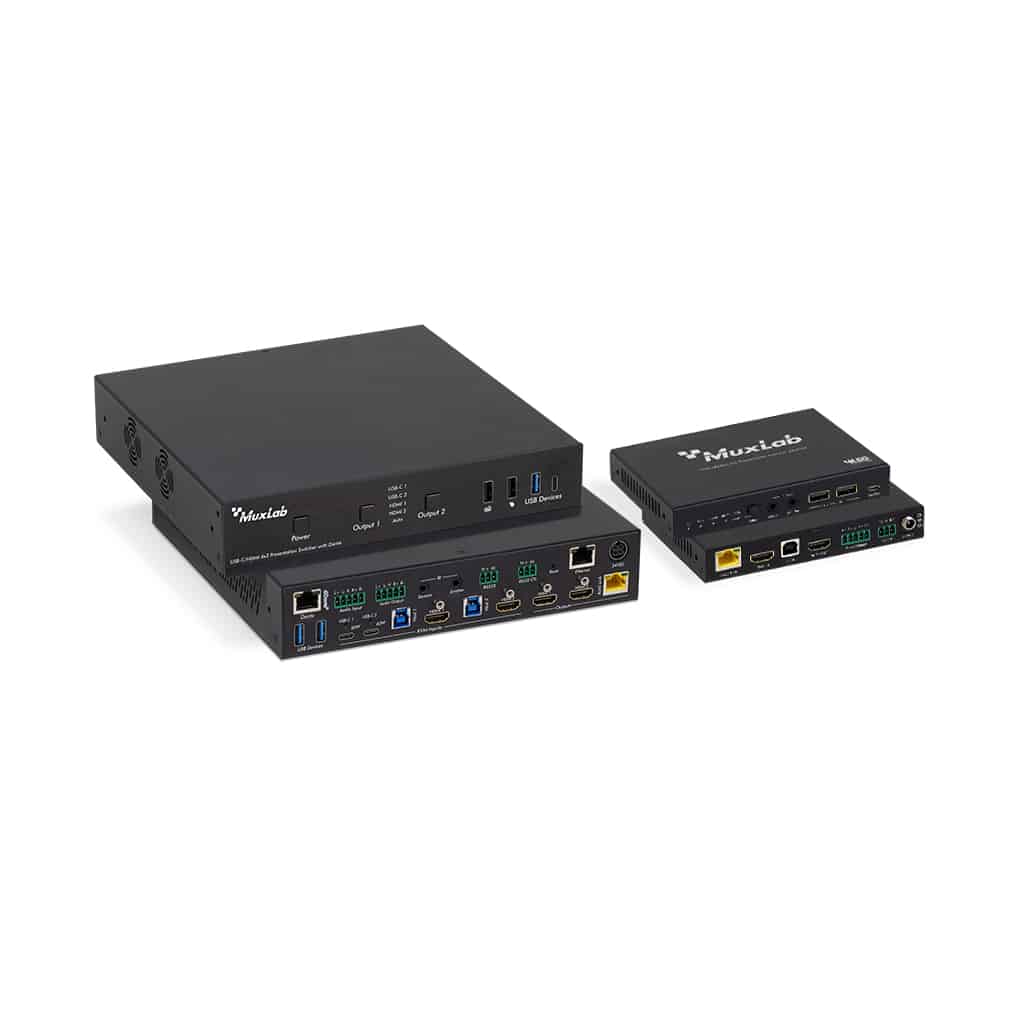 MuxLab 500532 USB-C/HDMI 4x2 esitysvalitsin Dante