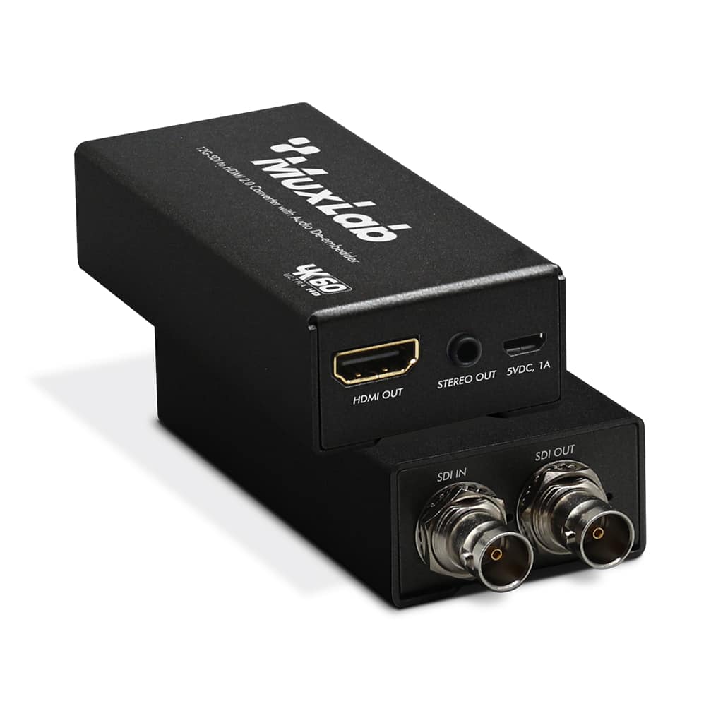 MuxLab 500744 12G-SDI to HDMI 2.0 Converter with Audio Ext