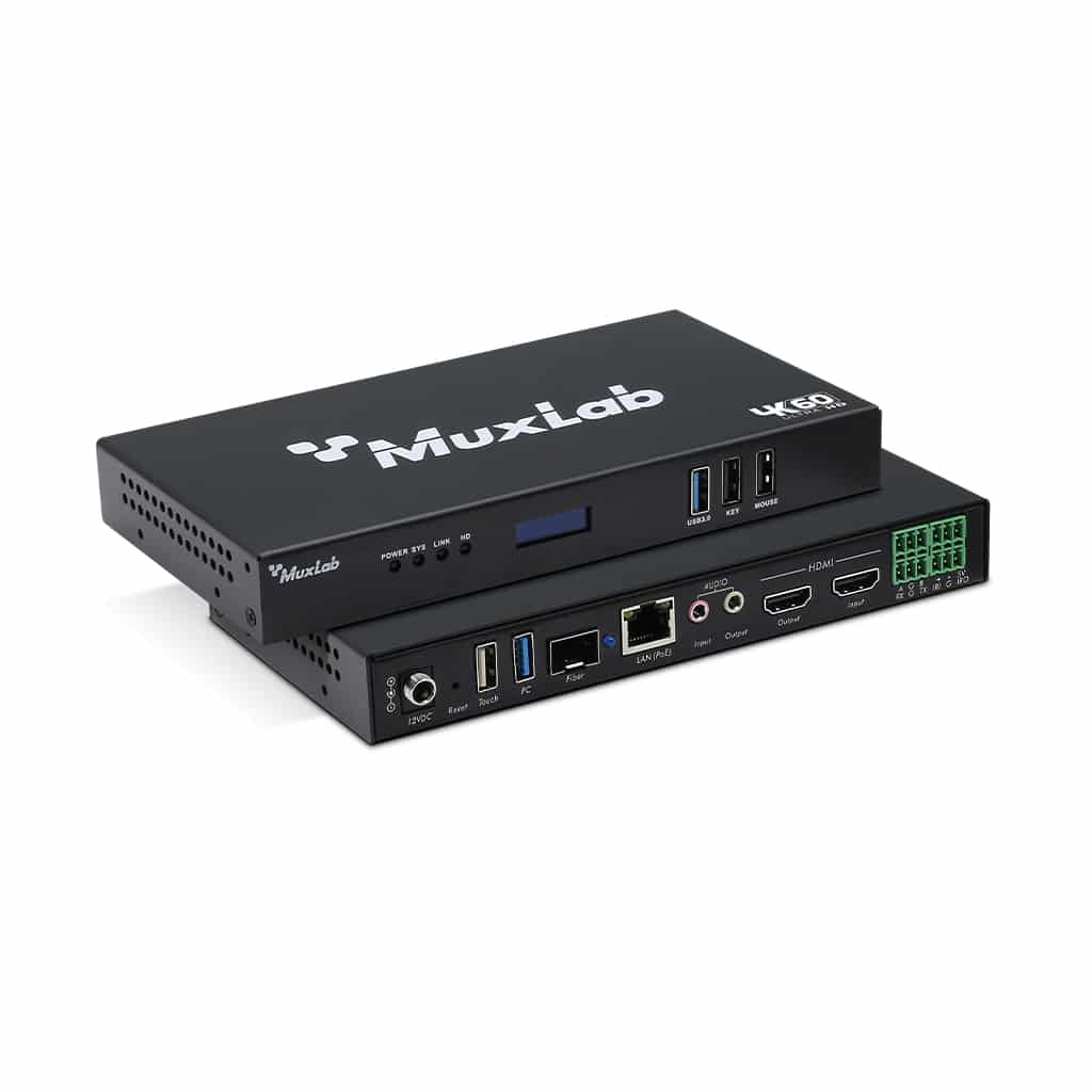 MuxLab 500863 HDMI over IP PoE Workstation Transceiver, 4K60