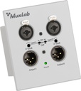 MuxLab 500558-WH Dante 2-Channel XLR Wall-Plate, White