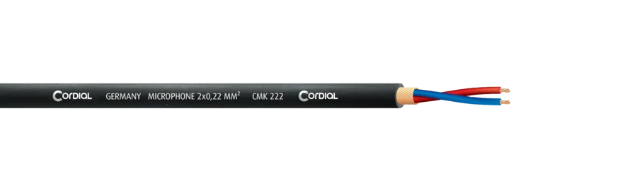Cordial CMK 222 mikkikaapeli 2x0,22mm² musta, 100 m kela