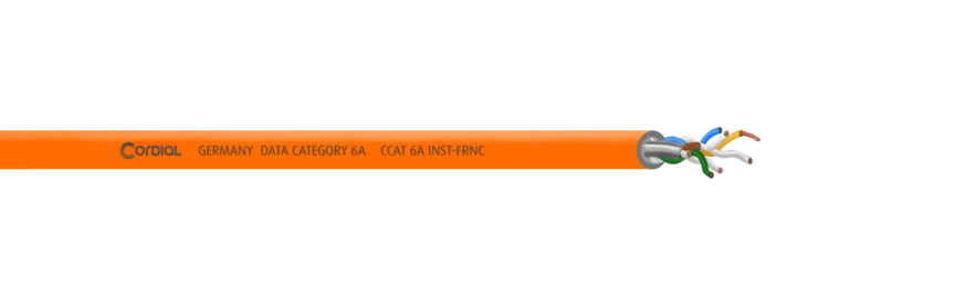 Cordial CAT6A FRNC-asennuskaapeli U/FTP, 100 m kela