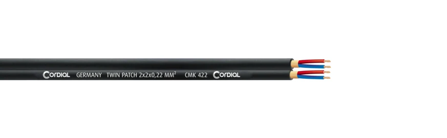 Cordial CMK 422 twin-kaapeli 2x2x0,22mm², 100 m kela