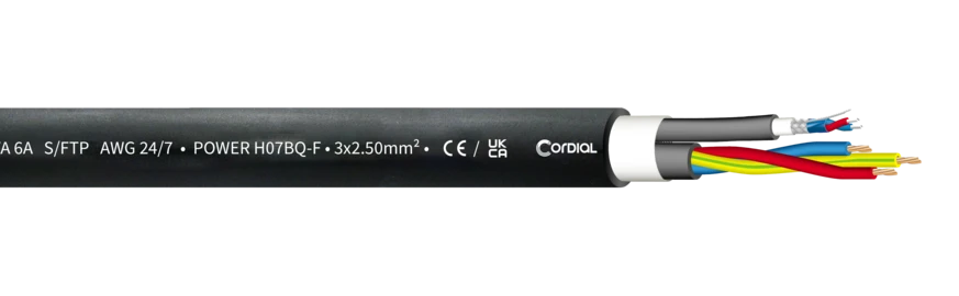 Cordial CDP1-25 DMX-hybridi, 1xDMX+3x2,5mm², 100 m kela