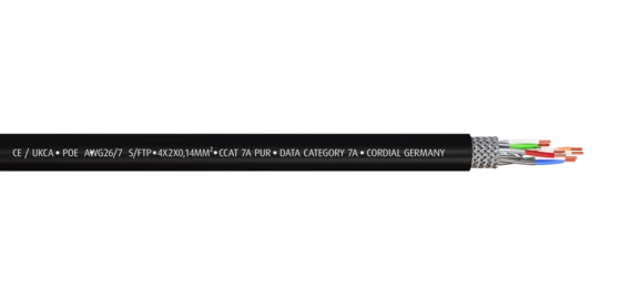 Cordial CAT7A PUR S/FTP kaapeli, 100 m kela