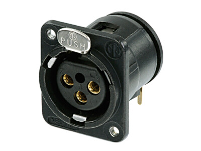 Neutrik NC3FDM3-H-B XLR-runkonaaras PCB, M3 kiinnitysreiät