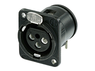 Neutrik NC3FDM3-H-BAG XLR-runkonaaras PCB, M3 kiinnitysreiät