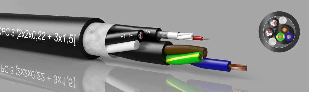 Kabeltronik CPC3 hybridikaapeli, 2x2x0,22mm²+3x1,5mm², 100 m kela