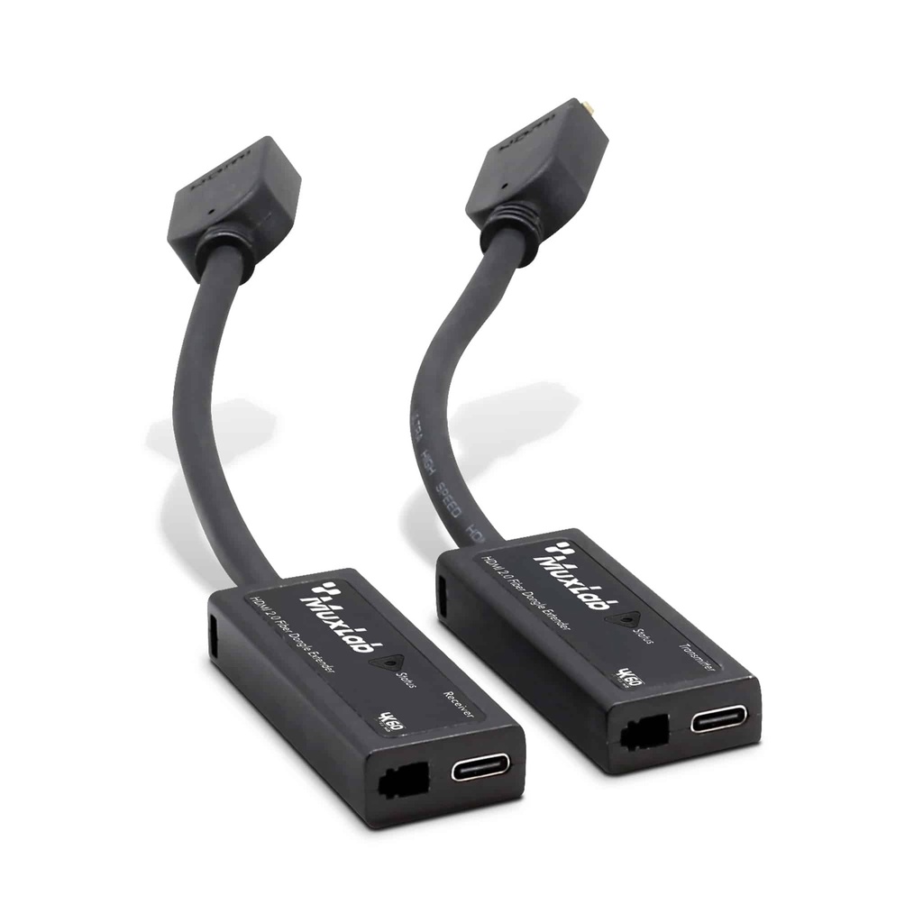 MuxLab 500487 HDMI 2.0 Fiber Dongle Extender Kit