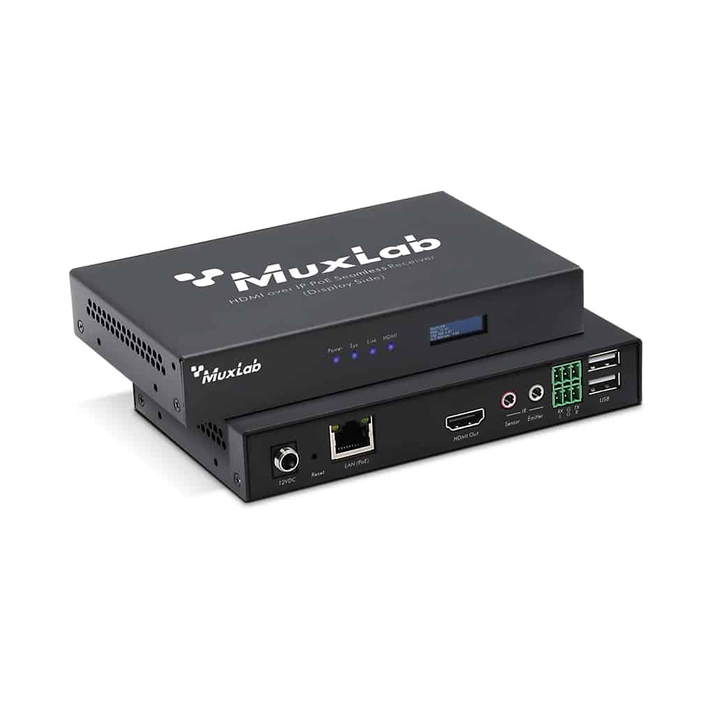 MuxLab 500864-RX HDMI over IP PoE Seamless Receiver, 1080P