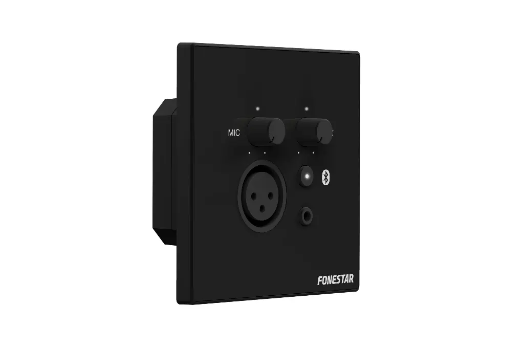 Wall-mounted audio mixer, black