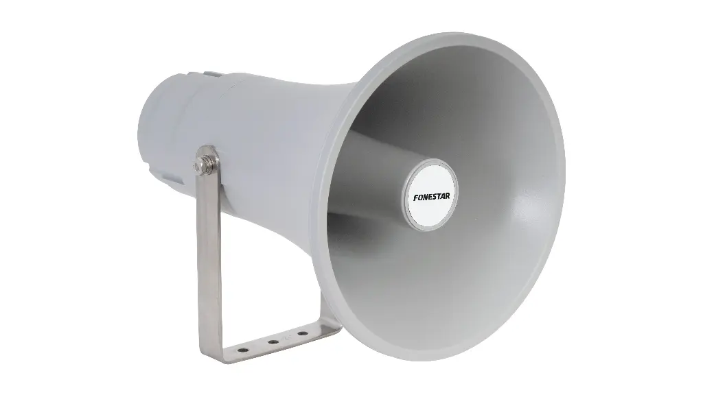 Fonestar 30W 100 V line transformer and low impedance exponential speaker, EN 54 certified, IP66