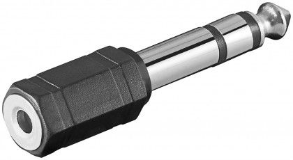 3,5mm stereojakki / 6,3mm stereoplugi, muovia