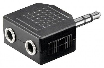 3,5mm stereoplugi / 2x3,5mm st.jakki, muovia