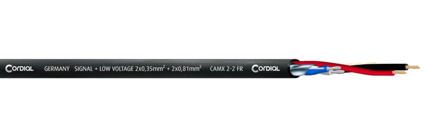 Cordial hybrid AMX cable 2x0,35mm²+2x0,81mm², Ø6,35mm
