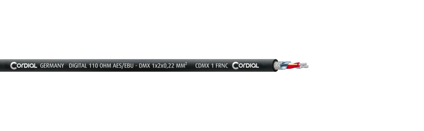 Cordial DMX/FRNC-kaapeli, 1x2x0,22mm², Ø4,6mm, 500m