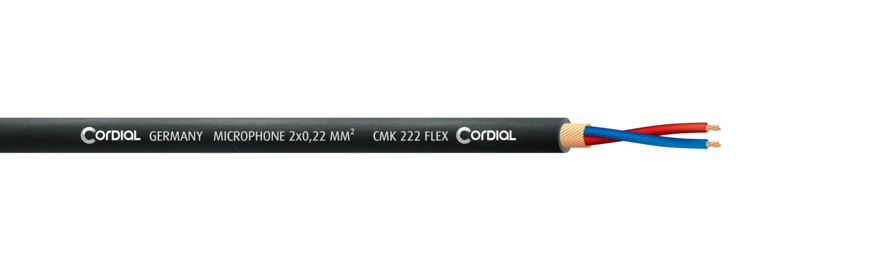 Cordial CMK 222 FLEX-mikkikaapeli 2x0,22mm² musta, 100 m kela