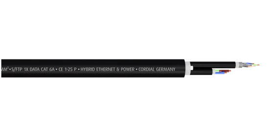 Cordial Hybridi CAT6A + 3x2,5mm², Ø23,7mm