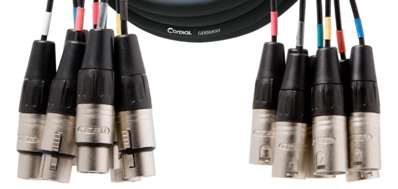 Cordial XLR F/XLR M-viuhka 5 m, 8-kanavainen