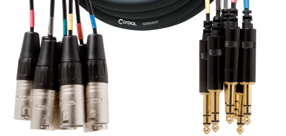Cordial XLR M/stereoplugiviuhka 8-kanavainen, 3 m