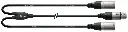 Cordial CFY0.3FMM XLR-naaras / 2 x XLR-uros Y-kaapeli 30 cm